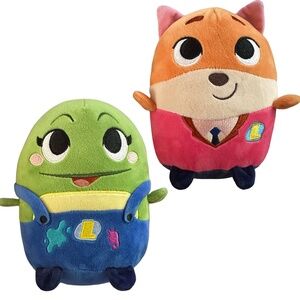 LEWIATAN RUDI THE FOX & NELKA TURTLE Plush Soft Toy 7.5” (pair of 2) “L” Emblem